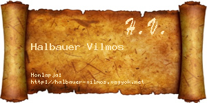 Halbauer Vilmos névjegykártya